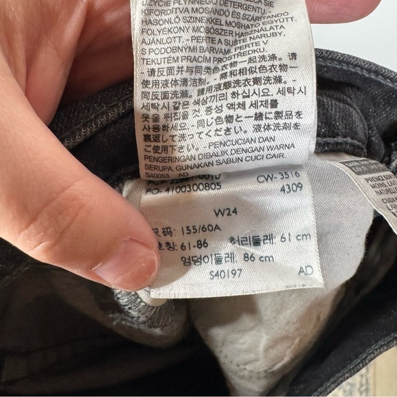 Levi’s Washed Black Button Fly Straight Leg Jeans Size 24 - Picture 7 of 7